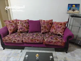  3 مجلس زان اصلي ثقيل.. واسفنج مضغوط عالي 7 مقاعد. وطاولة سفره مع 8 مقاعد