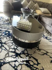  1 طاولة وسط سطح قزاز