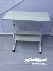  9 طاولة لابتوب طاولة متحركة مع رفوف قابلة لتعديل للارتفاع قياس 80*40 Laptop Tray Table Desk