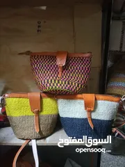  8 African sisal New leather handbag Woven bag