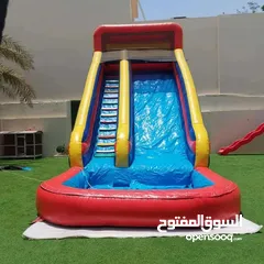  2 نطاطيات العاب اطفال في قطر  زحلاقية مع ارتفاع 8 متر  نطاطيات مع زحلاقيه ارتفاع 10 متر بركة السباحة