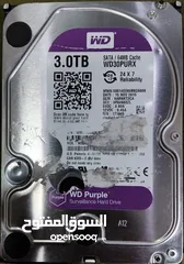  1 هارد دسك داخلي للديسكتوب ويسترن ديجيتال بسعة 3000 جيجا - 3000GB WD PURPLE DESKTOP HDD HARD DISK
