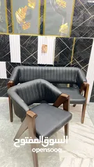  4 طقم كنب مودرن مستورد خشب زان ثنائية + مفرد عدد 2
