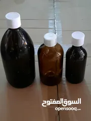  1 قارورة زجاج بني 3 مقاسات