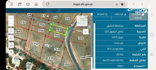  1 قطعتين أرض للبيع المفرق/حوشا  مساحة 768 م + 768 م   شرق اربد و جامعة العلوم والتكنولوجيا