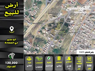  1 رقم الاعلان (3403) ارض سكنية للبيع في منطقة ابو نصير