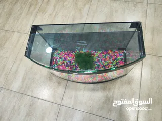  4 حوض سمك مجهز بالكامل ، حواف كيرف. قزاز مدعم صعب الكسر