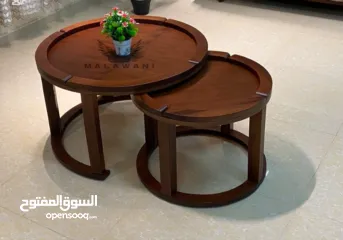  1 طاولة وسط خشب زان