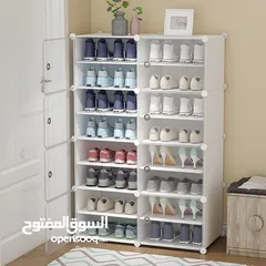  5 ortable Shoe Rack Organizer Tower,Modular Cube Storage Shoes Cabinet with Translucent Door