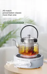  14 ابريق شاي زجاجي بمقبض حديد مجلفن(الاسعار في الصور)