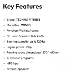  4 Techno Fitness Treadmill - almost new