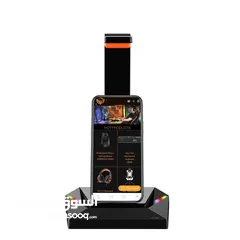  6 Meetion U003 RGB Stand For Gaming Headphone حامل قاعدة سماعات مضاءة مع مداخل