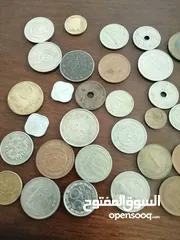  28 عملات قديمة للبيع اردني امريكي بريطاني ألماني عراقي خليجي يوجد قطع نوادر ومميزة