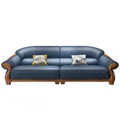  16 chair Rosewood ebony leather sofa set