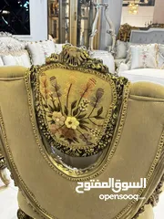  17 طقم كنب New classic فاخر ومميز جداً 7مقاعد مع طربيزة الوسط