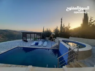  12 شاليه للايجار خصوصيه كامله  جرش - المجدل مطل على سد الملك طلال