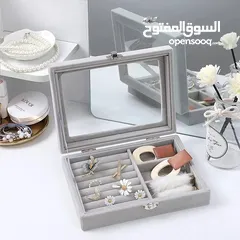 4 صندوق ترتيب الأكسسوارات والذهب   متوفر باللون السكني والزهري  عروض استثنائية، لا مثيل لها