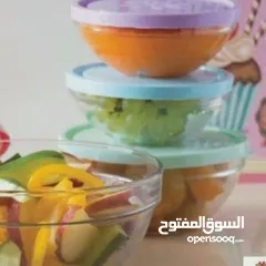  3 علب ثلاجه زجاج 3*1 بغطاء مقاسات  لحفظ الاكل صحي جدااا