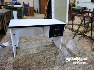  16 مكتب 120سم مع كرسي شبك شامل التوصيل والتركيب مع درجين معلقات زرفيل اول درج اللون حسب الطلب