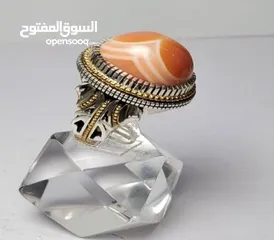  20 خاتم بحجر عقيق يماني فاخر منقوش اية