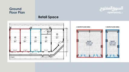  4 Shops & Café  56 SQM for Rent  A'Sultan Taymur St. Salalah