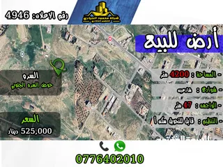  1 رقم الأعلان (4946) قطعة ارض للبيع في السرو