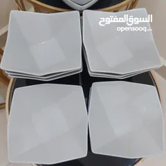  19 طقم صحون وزبادي وكاسات