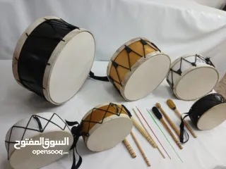  3 طبول للدبكات وزفات الاعراس شغل يدوي جلد طبيعي 100%