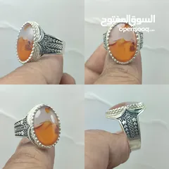  21 خواتم فضه 925 عقيق يماني