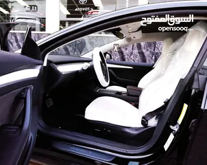  20 تيسلا 2023 model 3 فحص كامل اوتوسكور لون اسود ملوكي داخلي ابيض بحالة الوكالة للبيع بسعر لقطة ومحرووق