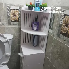  3 خزانه حمام خشب مقاوم للماء والرطوبه والعفن لون ابيض المتوفر بسعر 20دينار فقط بتزبط ع اي زاويه