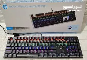  8 keyboard hp Mechanical Gaming GK100 كيبورد كمينكل من اتش بي مضيئ ملون RGB Light