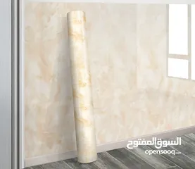  9 رول بديل الرخام PVC   لاصق قوي جدا مقاوم للحرارة ضد العفن والتآكل شكل مطبخك اجمل مع رول رخام