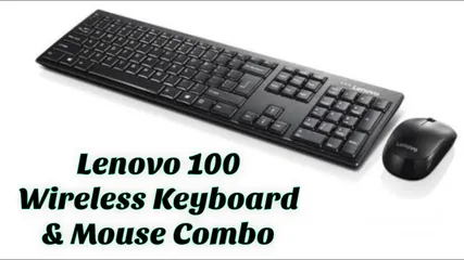  1 lenovo 100 wireless combo keyboard and mouse كيبورد وماوس وايرلس  من لينوفو 