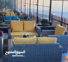  3 اطقم راتان خارجي   طاوله وكراسي وكنب وطاوله للبيع بسعر مغري يوجد 30 طاوله مع كراسي  وستة اطقم كنب