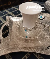  3 طقم قهوة مطلي بالفضة Silver plated coffee set
