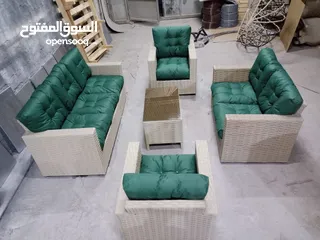  12 طقم رتان عرض خاص خمس مقاعد مع طاوله وسط فقط 115