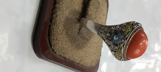  5 خاتم فضه صياغه يدويه انتيك