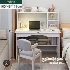  8 مكتب دراسي كامل متكامل مكتب مثالي مع سطح مكتب واسع خشب مقاوم للخدوش وسهل التنظيف والتركيب