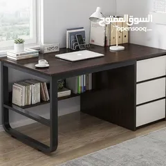  5 مكتب فاخر بتصميم عصري أنيق هيكل معدني أسود قوي يمنح المكتب ثبات وأناقة