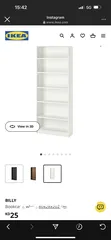  2 Billy bookcase, white.