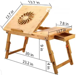  3 Bamboo Laptop Table cooling stand ستاند لابتوب طاولة متنقلة اللابتوبات او القراءة خشب بامبو