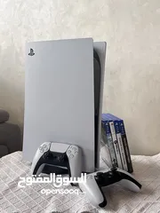  1 ps5 مع ايدتين و 6 العاب