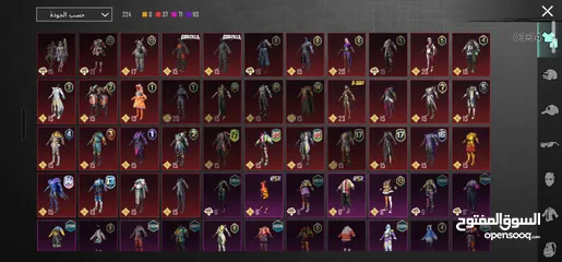  8 حساب ببجي للبيع level 72 بحتوي على 23 سلاح  بيطور والأسد المثك وبعض اللبسات مع رقصاتهن وش شخصيات
