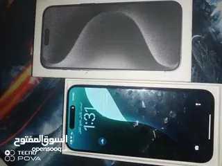  3 ايفون 15 برو ماكس وكلاه استخدام شهرين مع كرتونه