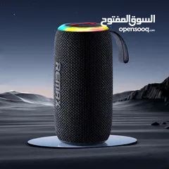  2 Remax RB-M82 RGB Wireless 7Wx2 USB/Type-C/TF/FM Speaker -Black سبيكر لاسلكي