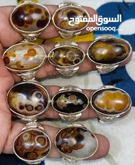  15 خواتم فضة أصليه مرصعة بأحجار كريمه اصليه