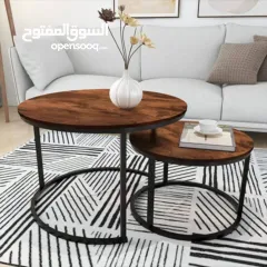  4 طاولات القهوة المتداخلة أن تحول مساحتك! بتصميمها  العتيق الأنيق باللون البني ثبات مضمون