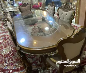  3 طاولة سفرة خشب زان مستعملة ب 1000دينار