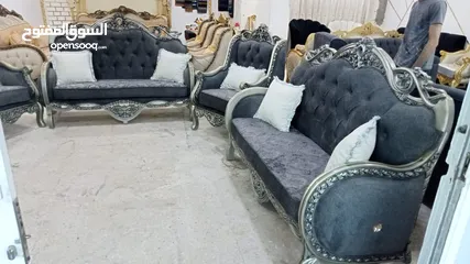  27 طقم كورنر خشب قراط ولاتيه مكفول سنتين اسفنج ضغط قماش وتر بروف. 6مخدات هدية  بفة لكل طقم كن
